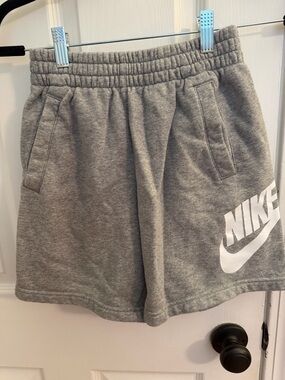 Nike Gray Sweatshorts with White Swoosh